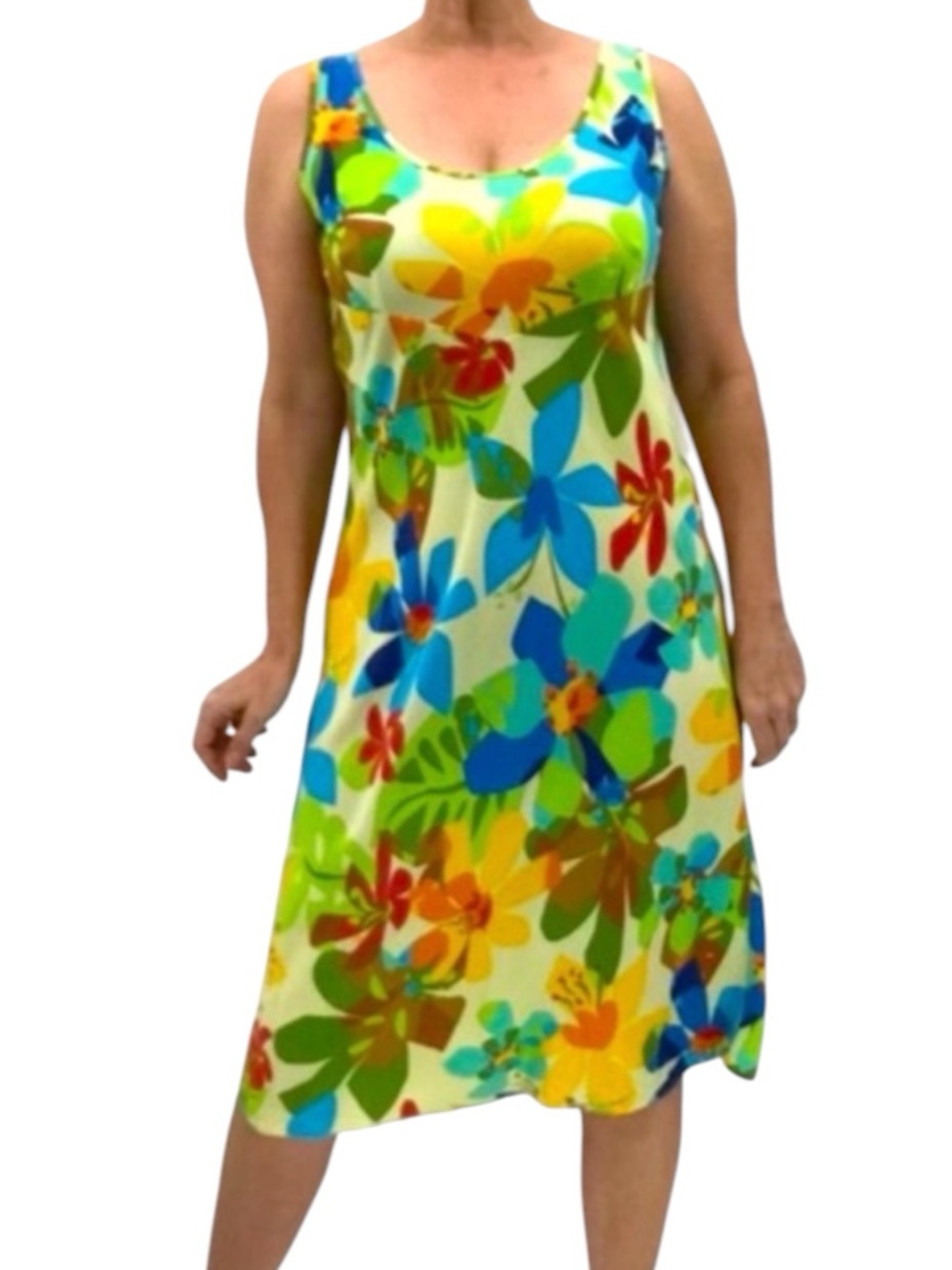 Jams World Vintage 90’s Bright Flower Shower Midi. Hand Painted. Made in Hawaii